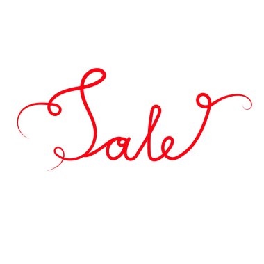 Satılık. Devamlı çizgi çizimi. El çizimi el yazısı harfleri. Vektör. Satır sanatı.