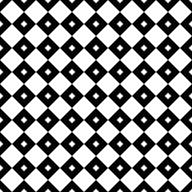 Siyah beyaz kareler pürüzsüz desen. Vektör illüstrasyonu.