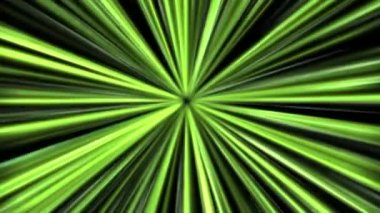 Soyut alan arkaplanı. Işık hızı, yeşil neon ışınlar hareket halinde.