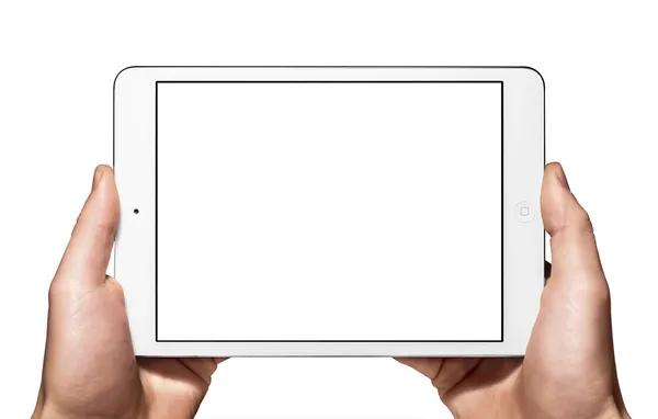 Ein neues iPad mini auf der Hand — Stockfoto