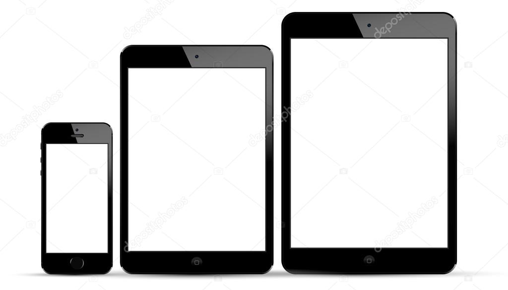 vector illustration modern phone, tablet
