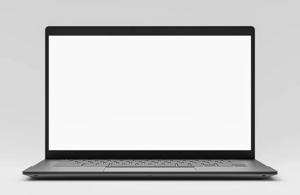 Ноутбук Чистым Экраном Изолированы Белом Фоне Шаблон Макета Ноутбук Фокусе — стоковое фото