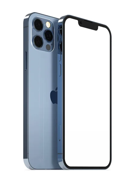 Iphone Pro Sierra Blå Färg Blankskärmsmall — Stockfoto