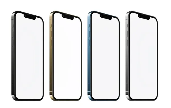 Iphone Pro Kolorze Sierra Blue Szary Srebrny Złoty Pusty Szablon — Zdjęcie stockowe