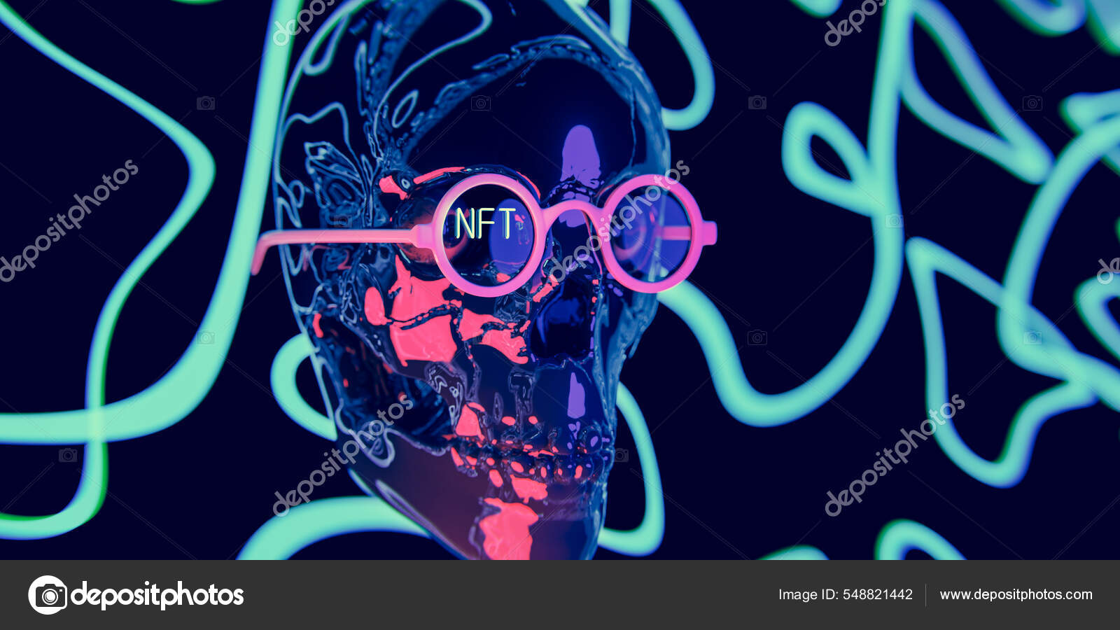 Nft Non Fungible Token Crypto Art Concept Neon Text Sample — Stock Photo ©  guteksk7 #548821442