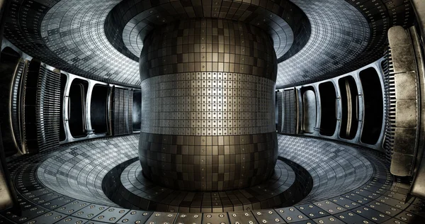 Реактор Синтеза Тороидальная Камера Магнитной Катушкой Прибор Проведения Контролируемой Термоядерной — стоковое фото