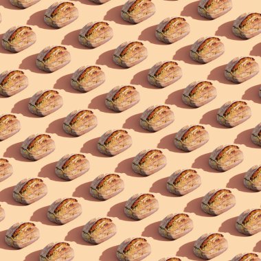 Bir satırda ekşi ekmek - izometrik görünüm - doku