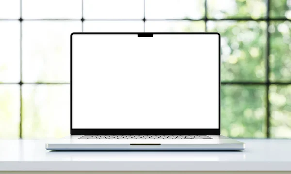 Macbook Pro Blank Screen Inch Apple Max Chip Modern Frame — Foto Stock
