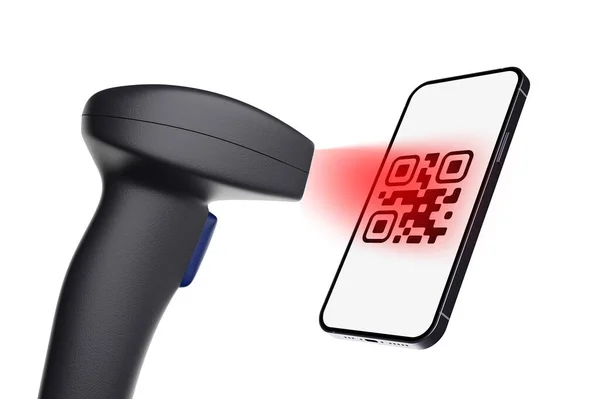 Scanning Code Phone Screen Scanner Concept Scanning Loyalty Card Mobile —  Fotos de Stock