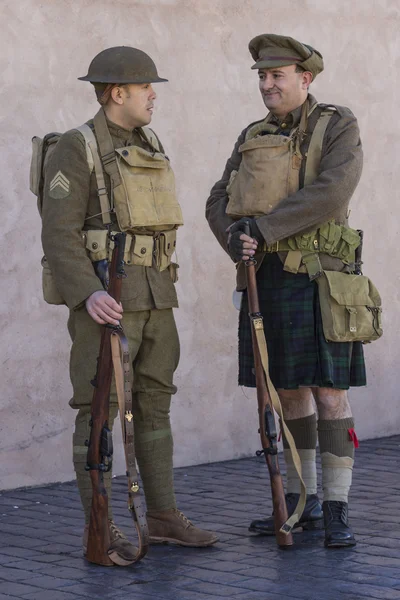 WWI British Army soldiers at rest — Stock Photo, Image