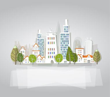 Kağıt beyaz çıkartmaları versite topluluğu şehir arka plan yaptı