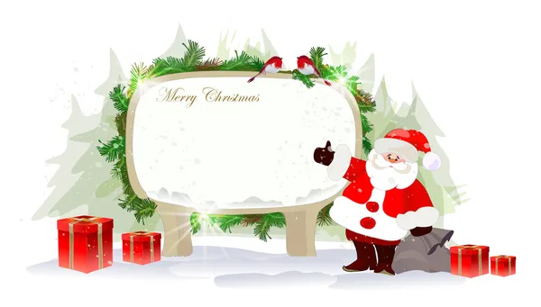 Christmas background with Santa — Stock Vector