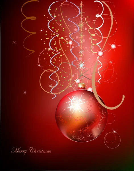 Christmas background with ball — Stock Vector