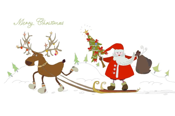 Christmas rush Santa comming to you — Stock Vector