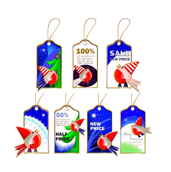 Set of christmas tags — Stock Vector