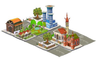3D Şehir Icons set