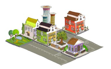 3D Şehir Icons set