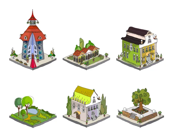 Conjunto de iconos de ciudad 3D — Archivo Imágenes Vectoriales