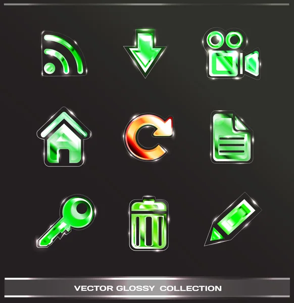 Sito web pulsanti icone collezione — Vettoriale Stock
