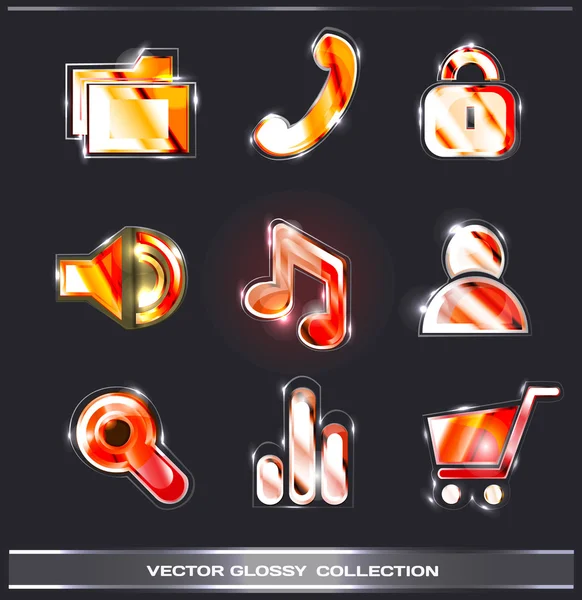 Página web botones iconos colección — Vector de stock