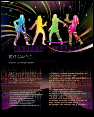 Kızlar dans ile web sayfası şablonu