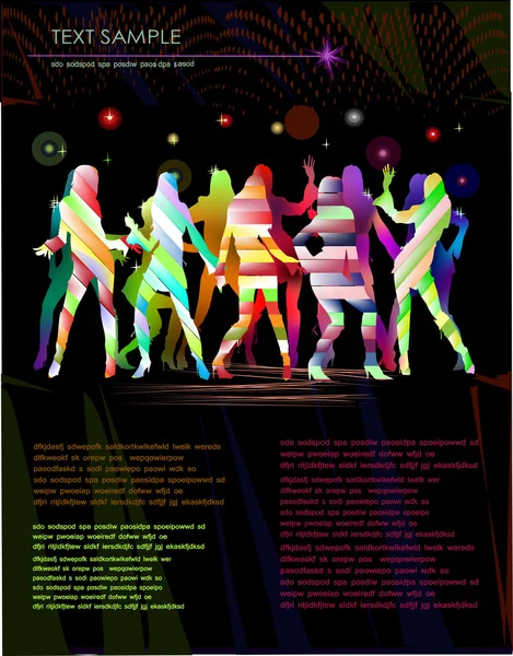 Web 页模板与跳舞的女孩 — 图库矢量图片