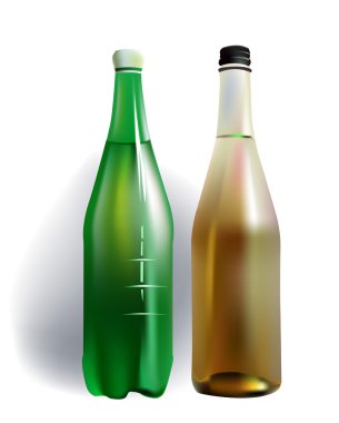 arka plan ile taze temiz su şişe