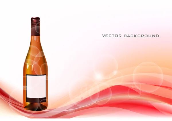 Realistische Flasche Wein vor abstraktem Hintergrund — Stockvektor