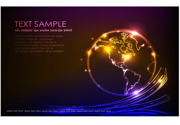 Неоновые бизнес-фон с глобусом — стоковый вектор