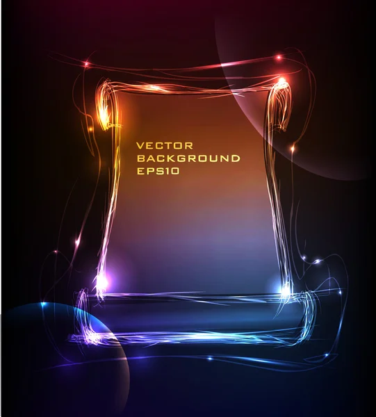 Neon frame, banner scherm voor tekst — Stockvector