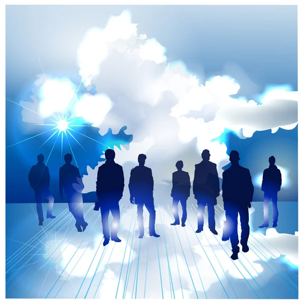 Cloud collection Equipo empresarial — Vector de stock