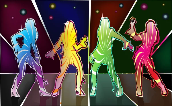 Chicas bailando — Vector de stock