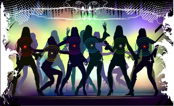 Dancing girls — Stock Vector