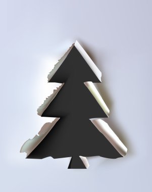 Kağıt arka plan christmas tree ile sökük