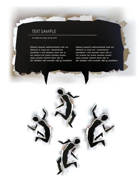 Raccolta di carta Parlare di persone e bolla per il testo Carta strappata design — Vettoriale Stock