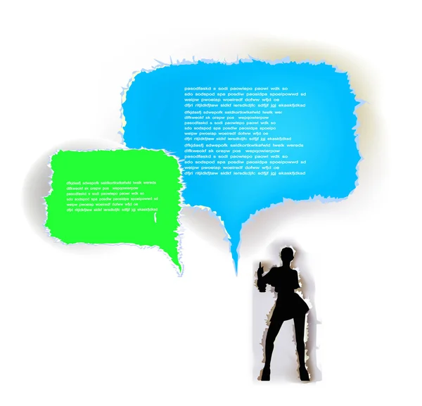 Colección de papel Talking people and bubble for text Diseño de papel rasgado — Archivo Imágenes Vectoriales