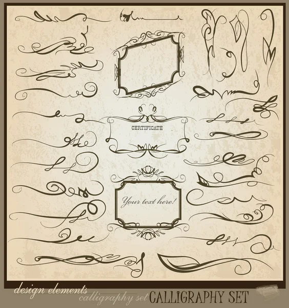 Elementos de diseño caligráfico que forman parte de la colección — Archivo Imágenes Vectoriales