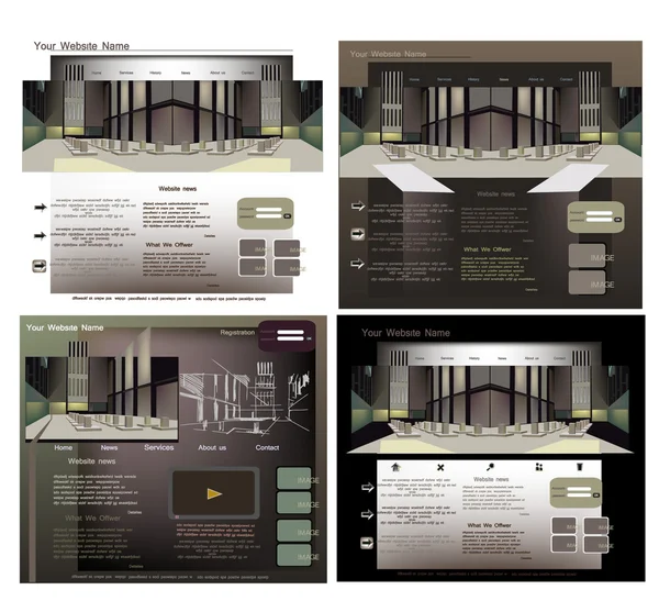 Modelli web Interni consept — Vettoriale Stock