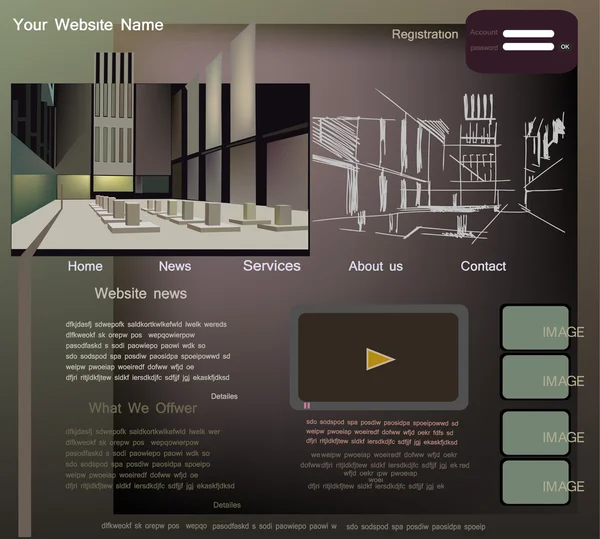 Web şablonları iç consept — Stok Vektör