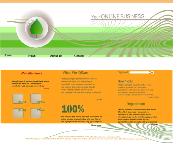 Modelo abstrato de página web — Vetor de Stock