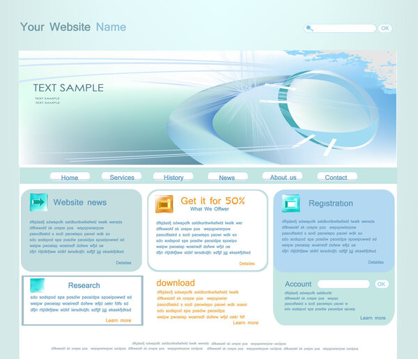 Abstract web page template