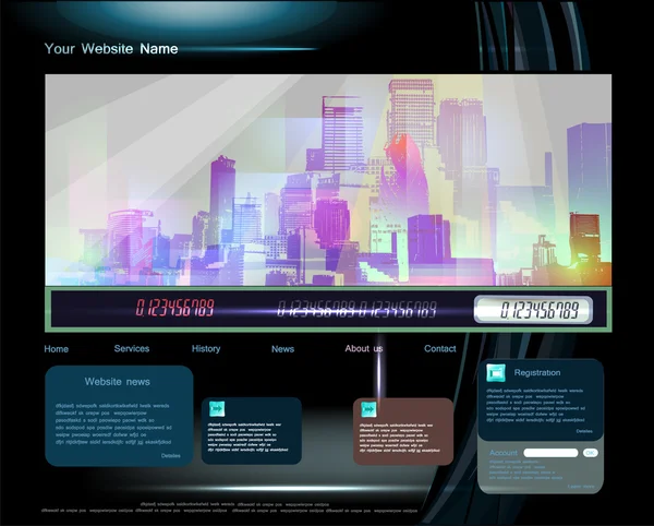 近代的な arkhitecture を持つ web テンプレート — ストックベクタ