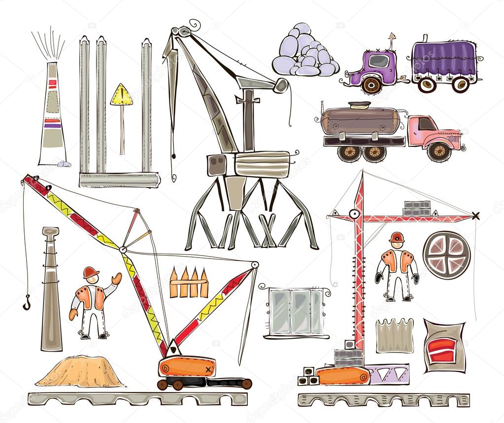 Industrial set icons HAPPY WORLD COLLECTION