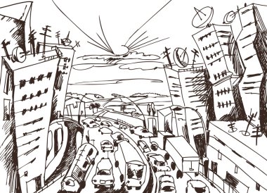 şehir ve yollar, ulaşım çevre consept, şehir koleksiyonu