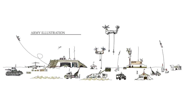 Ilustração do exército, conceito militar — Vetor de Stock