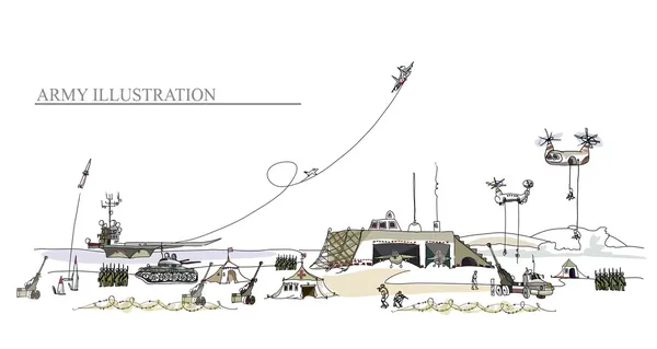 Ilustración del ejército, concepto militar — Archivo Imágenes Vectoriales