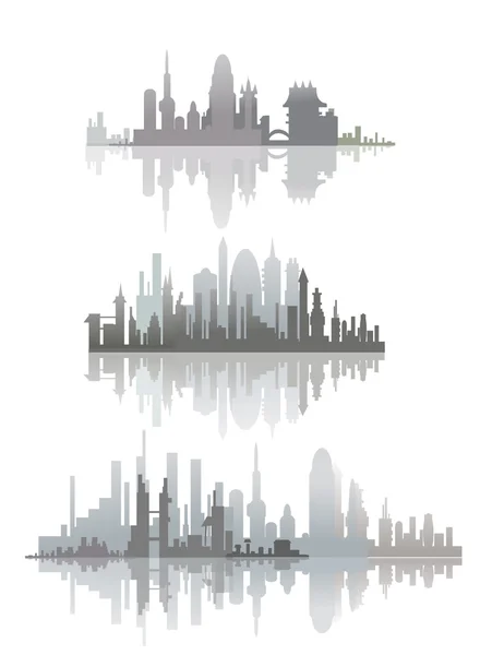City silhouettes — Stock Vector