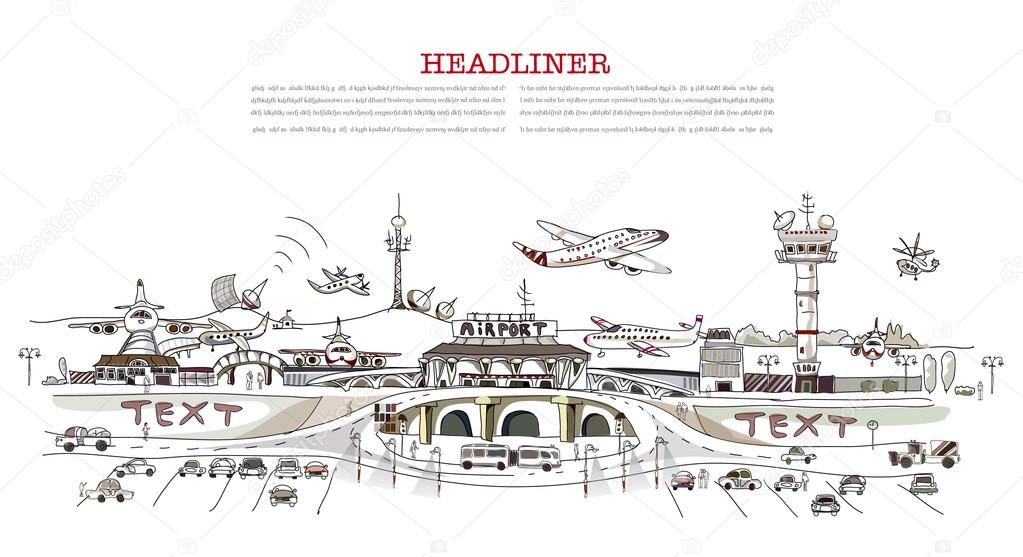 Airport illustration, City collection