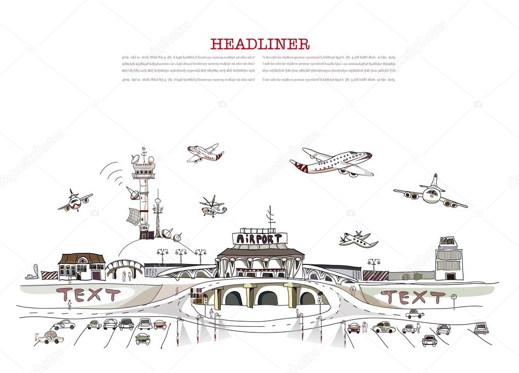 Airport illustration, City collection