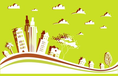Kağıt çıkartma koleksiyonu yapılan şehir sokak arka plan şehir